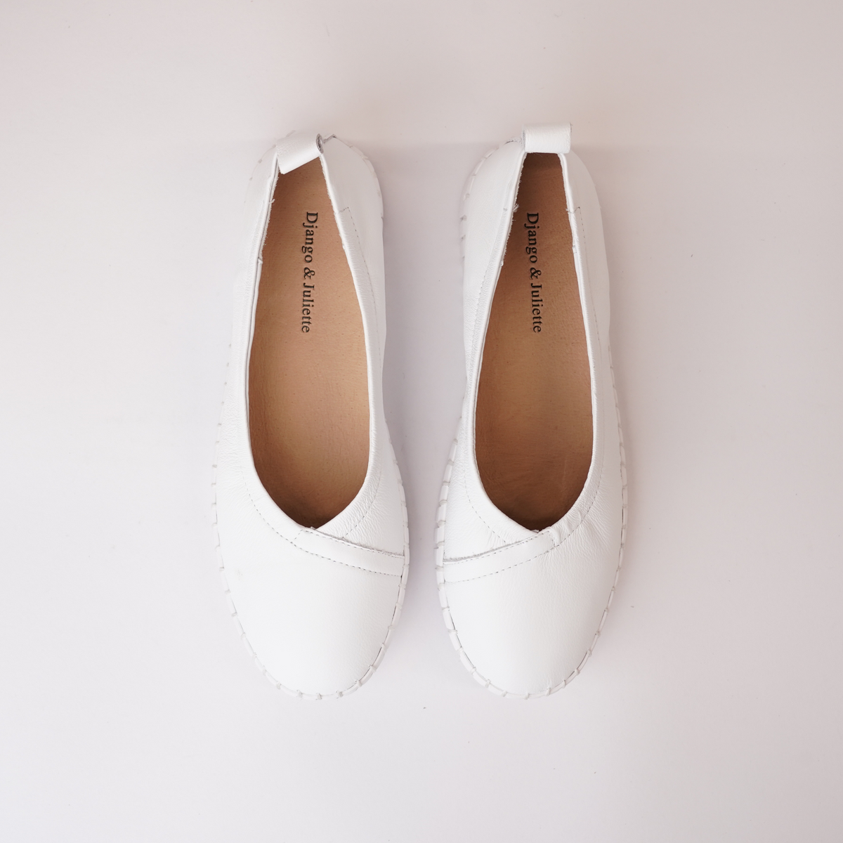 Heaton White Ballet Flats - DJANGO AND JULIETTE | Shouz