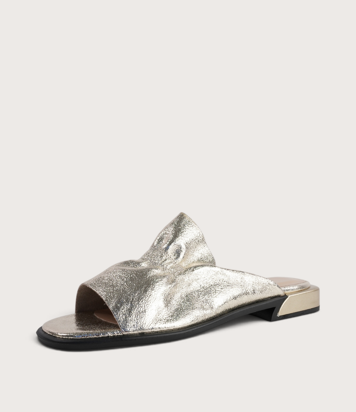 Luna Gold Leather Flats