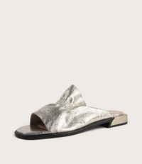 Luna Gold Leather Flats