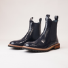 Roccom Navy Patent Leather Ankle Boots