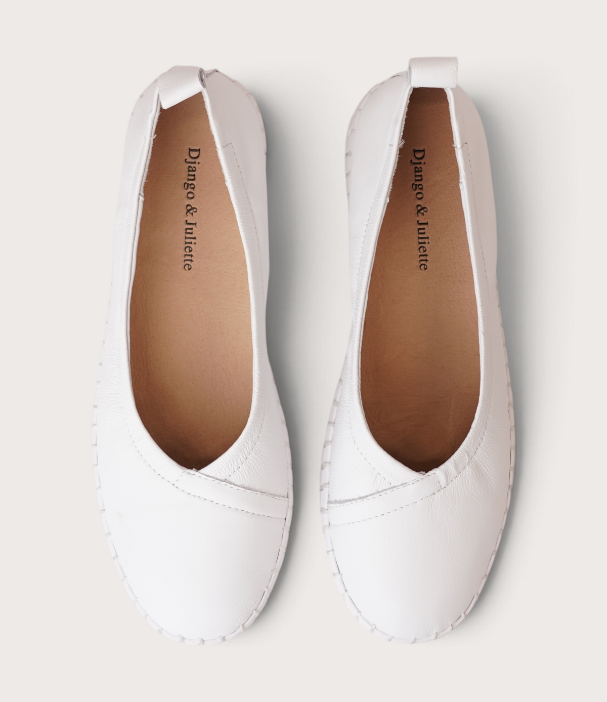 Heaton White Ballet Flats