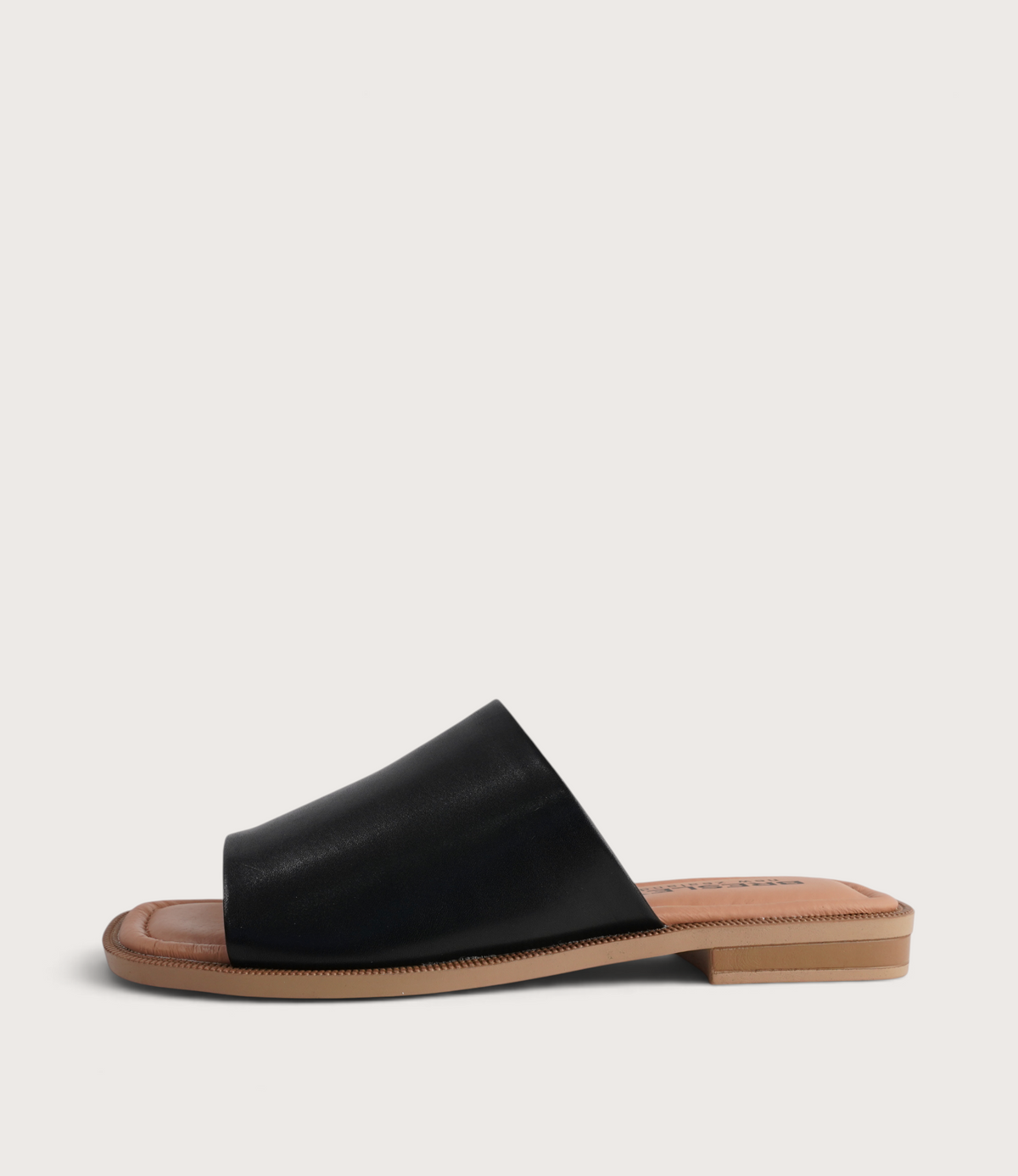 Sooty Black Leather Flats