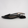 Vivienne Black Leather/ Black Mts Suede Flats