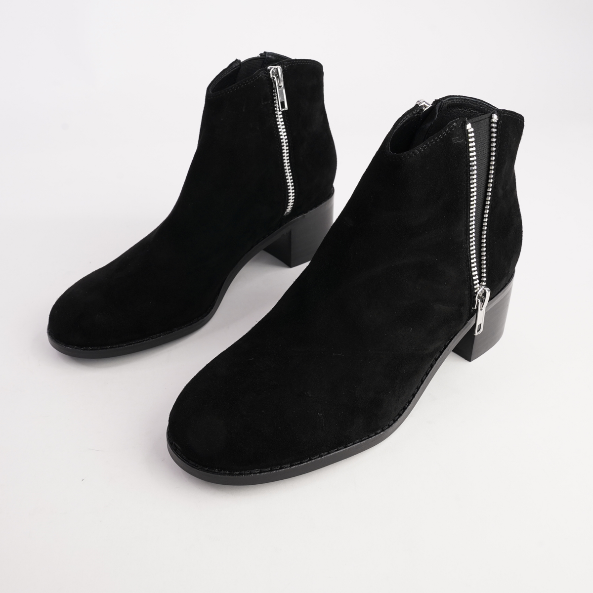 Ricarda Black Suede/ Black Heel Ankle Boots - DJANGO AND JULIETTE | Shouz