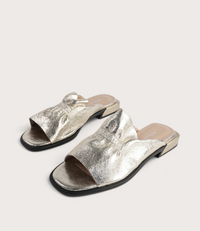 Luna Gold Leather Flats