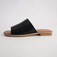 Sooty Black Leather Flats