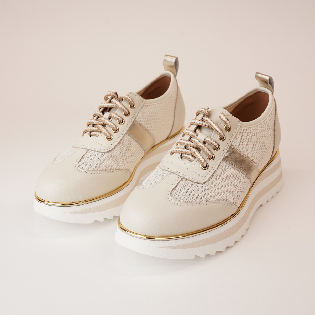 Harmony Cream Leather Sneakers