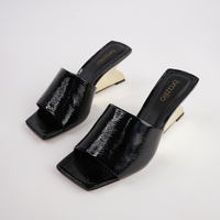 KL7040001 Black Patent Wedges