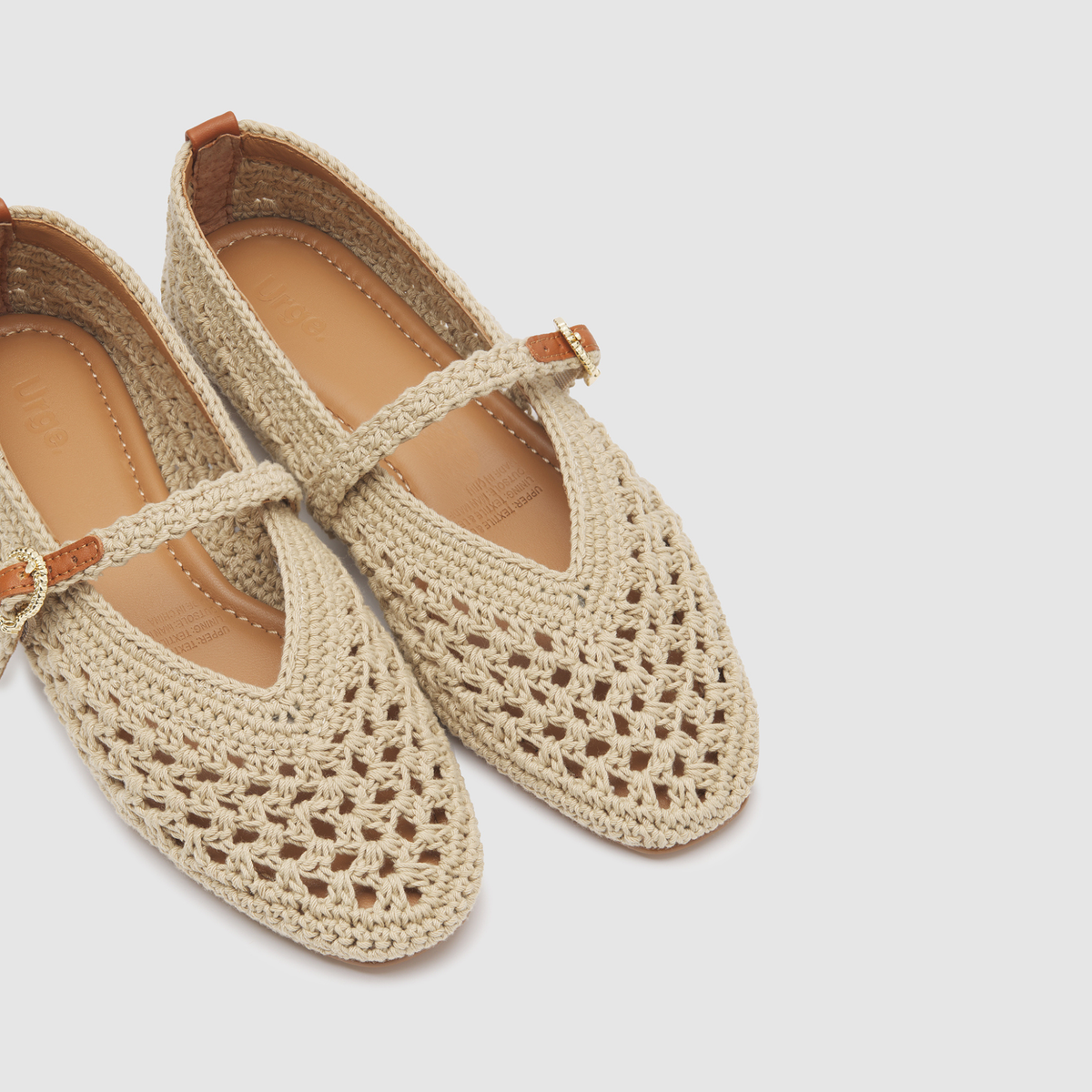 Clove Natural Crochet Flats
