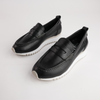 Peggy Black Leather Loafers