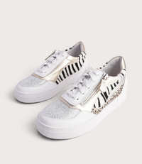 Nevyle White Multi Leather Sneakers
