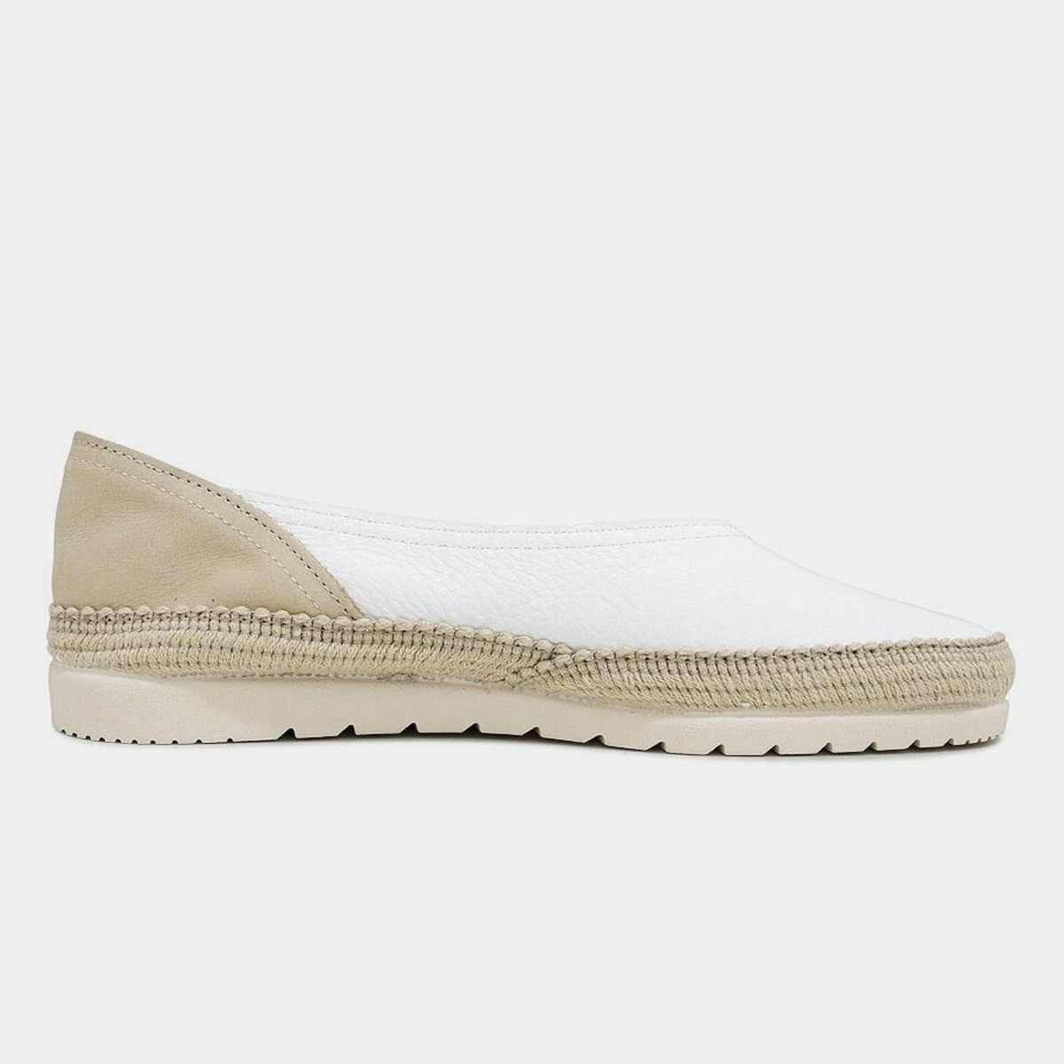 Noelia White Leather Espadrilles - VERBENAS | Shouz