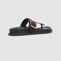 Aero Dark Brown Suede Leather Sandals