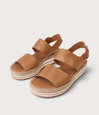 Atha Dark Tan Leather Sandals