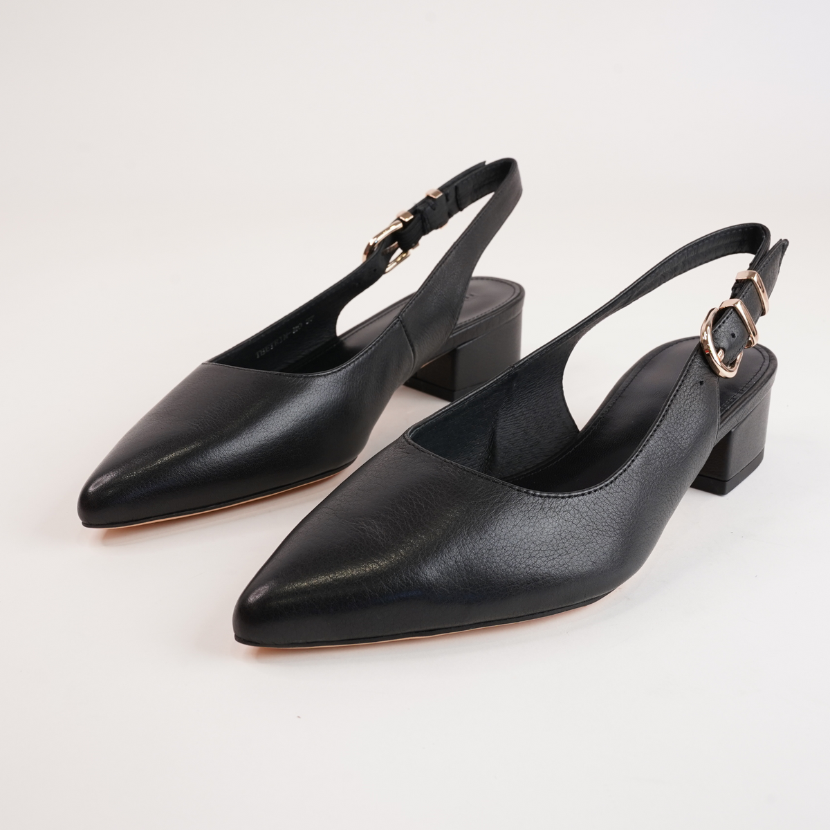 Thetrim Black Leather Heels - MOLLINI | Shouz