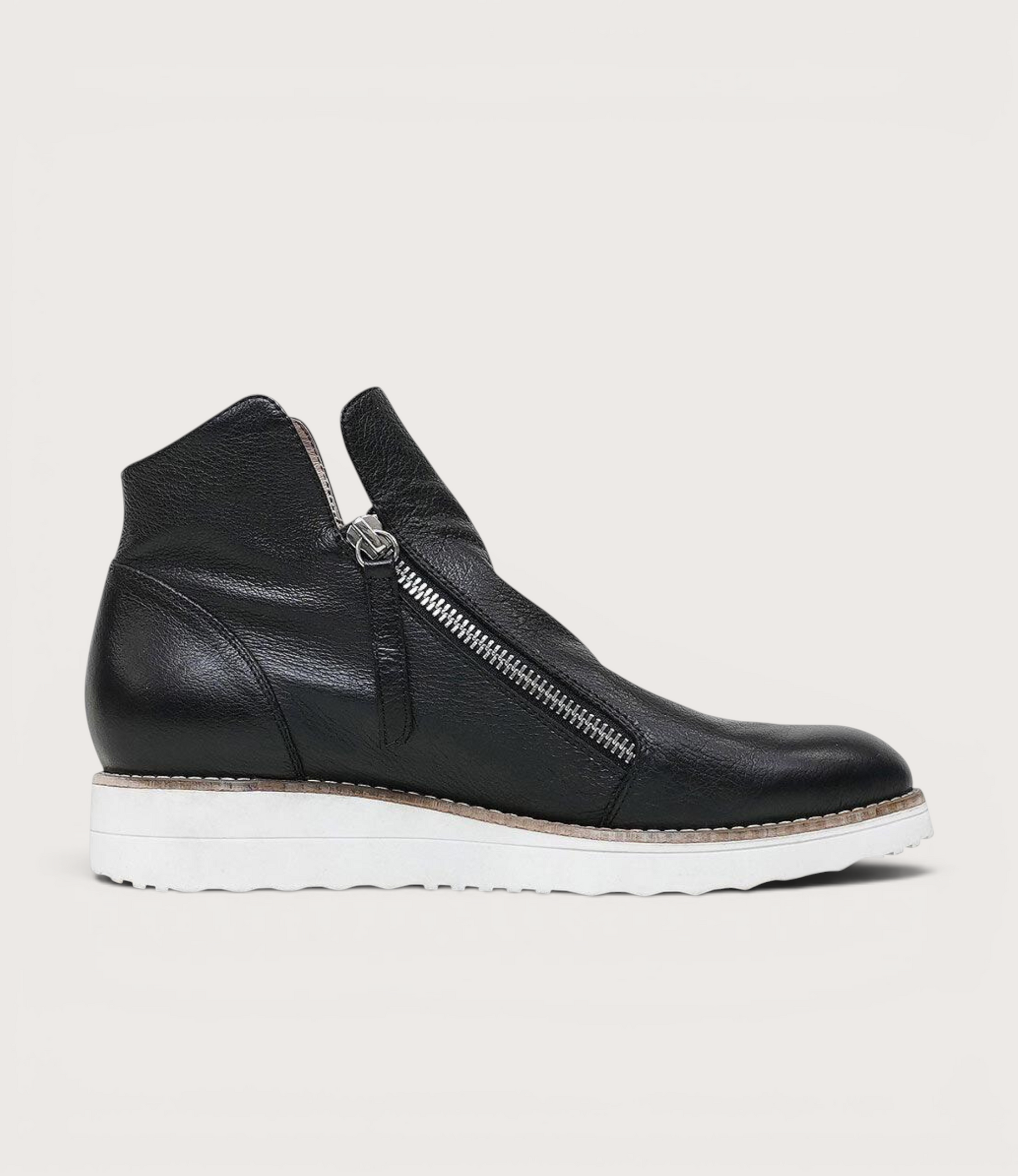 Ohmy Black Leather Ankle Boots