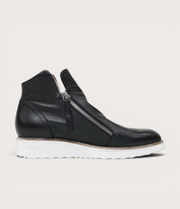 Ohmy Black Leather Ankle Boots