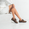 Derby Dark Camel Leopard/Black Lace Up Flats