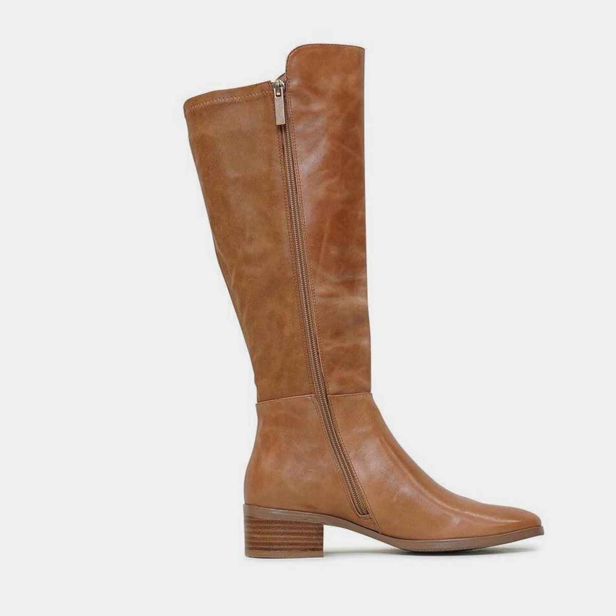 Tetley Tan Leather Knee High Boots