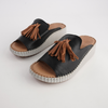 Sonny Black Leather Slides