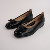 Sarah Black Patent Leather Ballet Flats