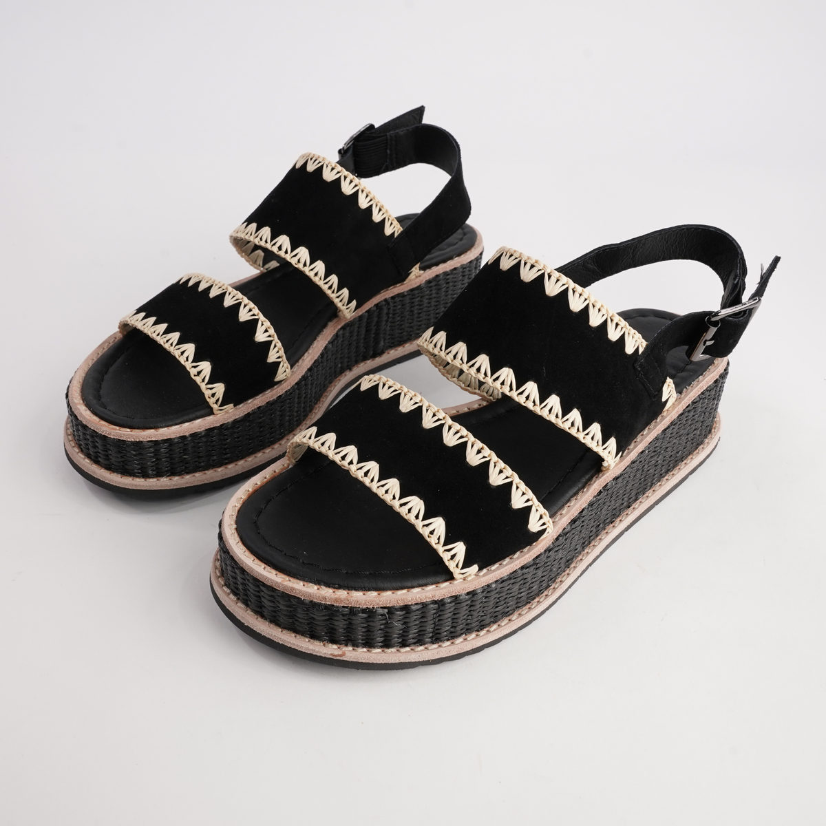 Vera Black Suede Sandals