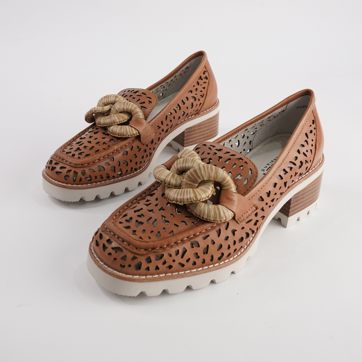 Popo Brandy Leather Heeled Loafers