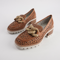 Popo Brandy Leather Heeled Loafers