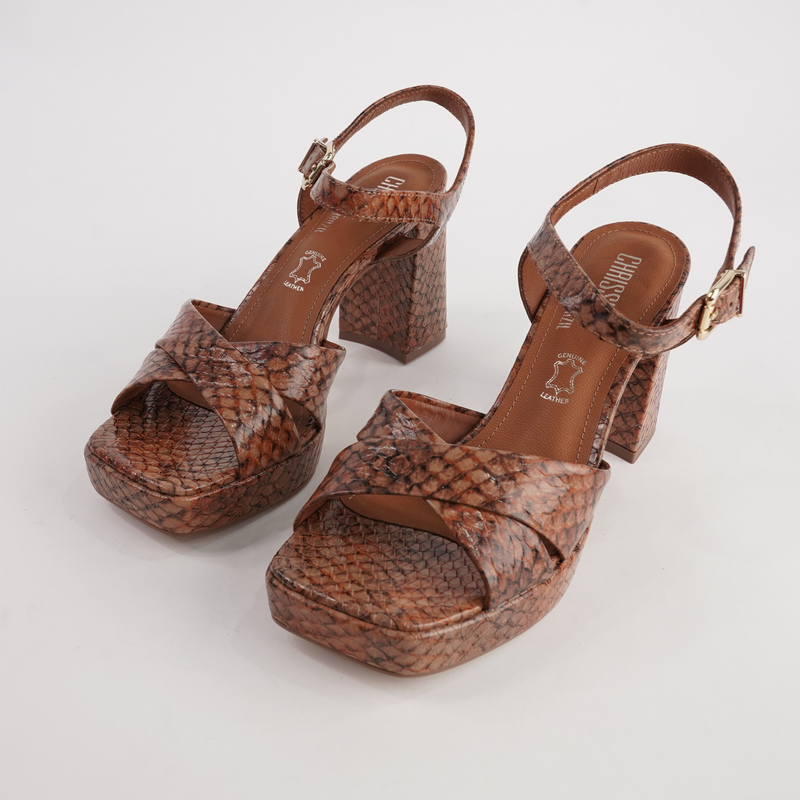 Runaway Python Leather Heels
