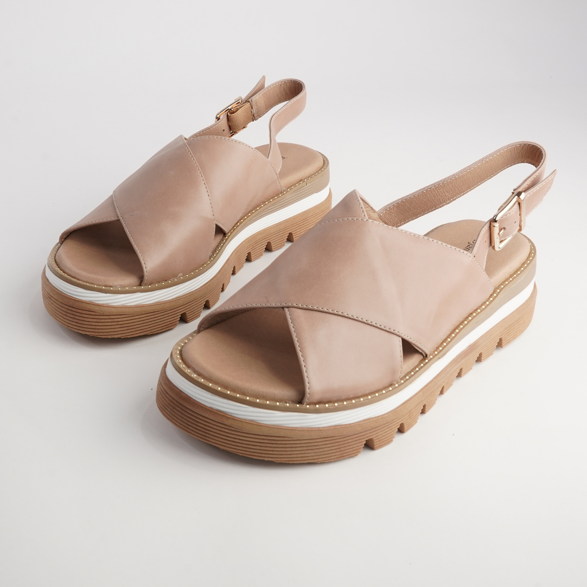 Sasi Cappuccino Leather Sandals