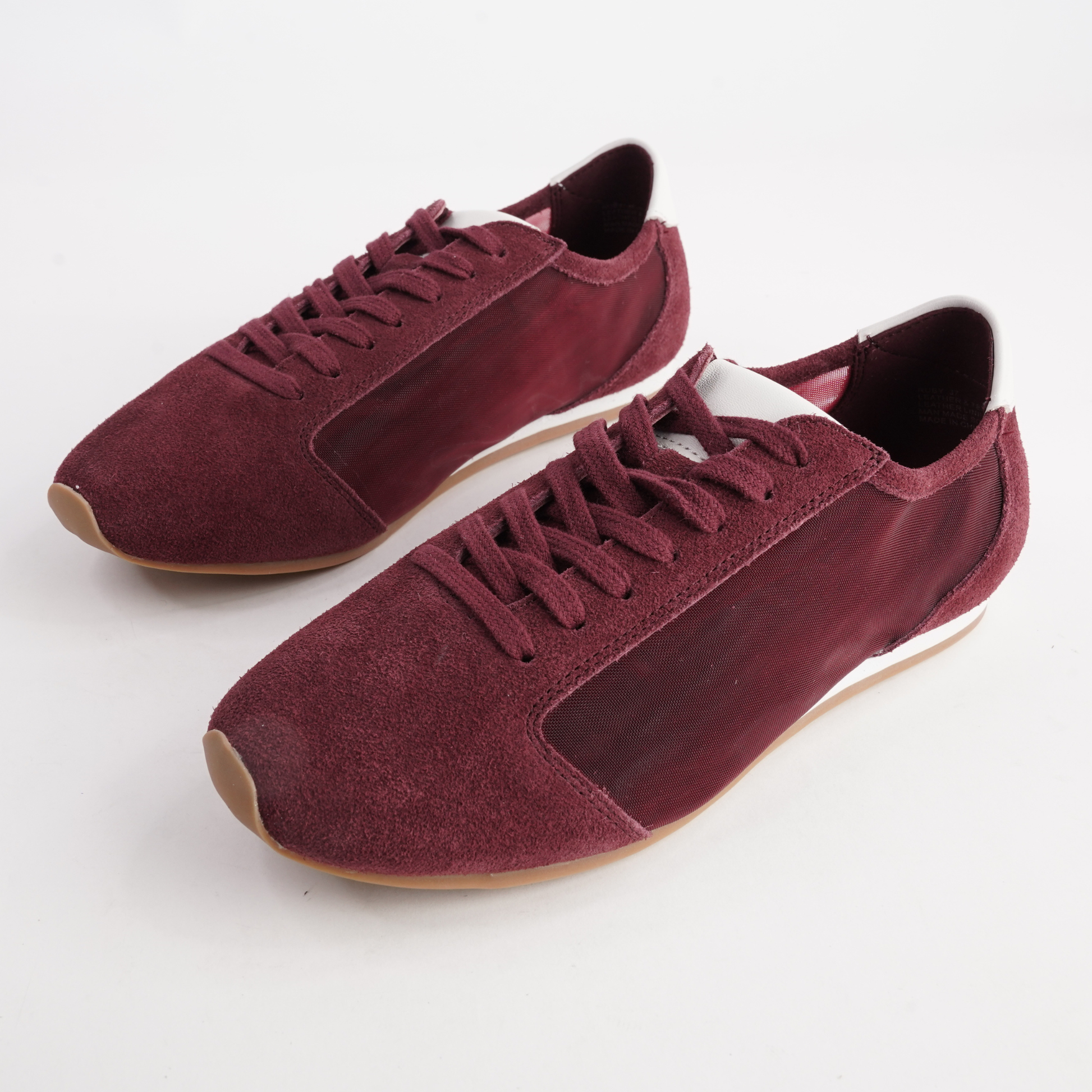 Ruby Burgandy Suede Sneakers - WITH GRACE | Shouz
