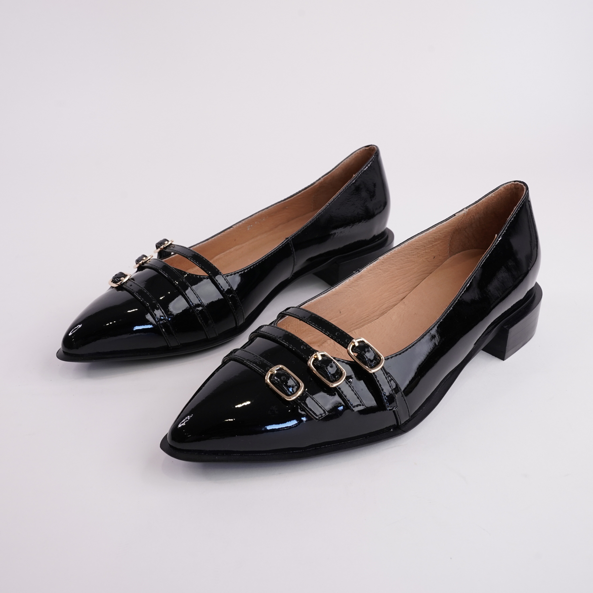 Eliora Black Patent Leather Flats