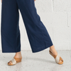 Harli Dark Tan/ Almond Leather Slides