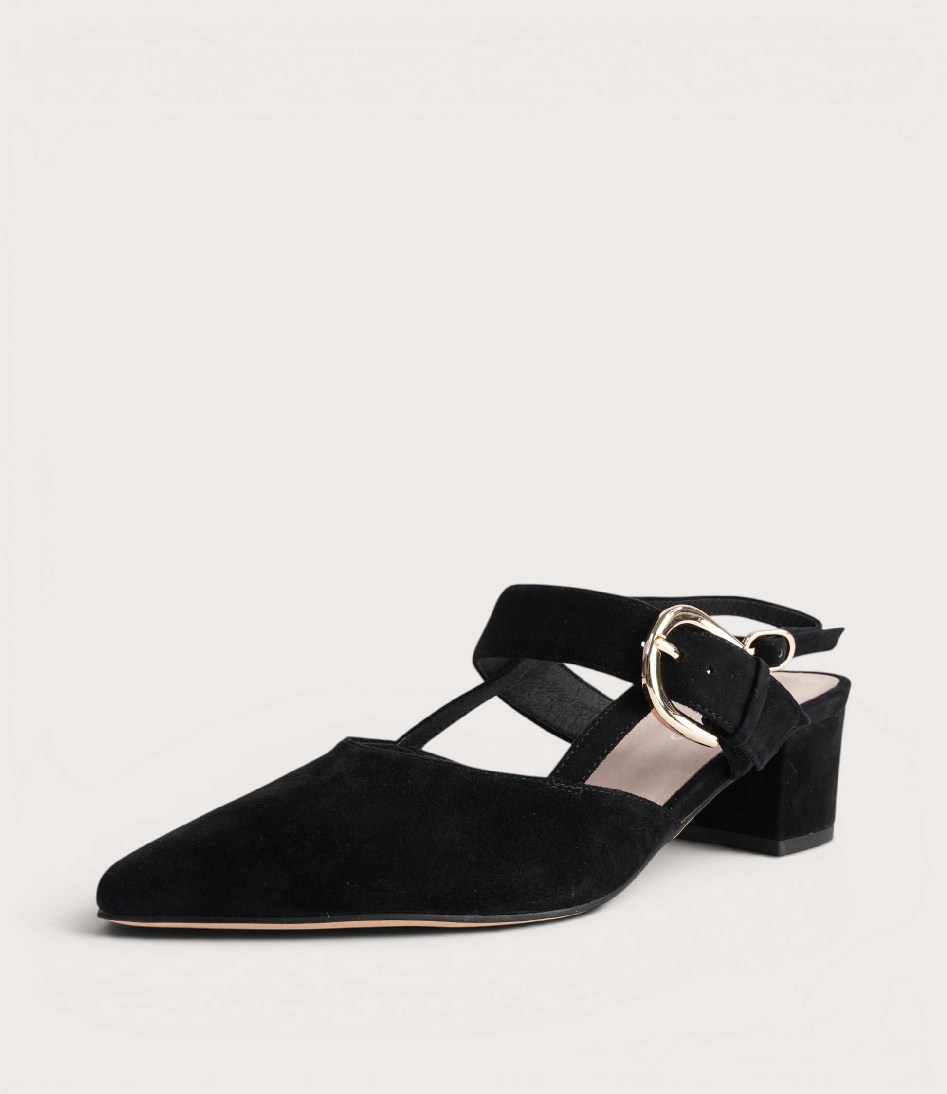 Asten Black Suede Heels