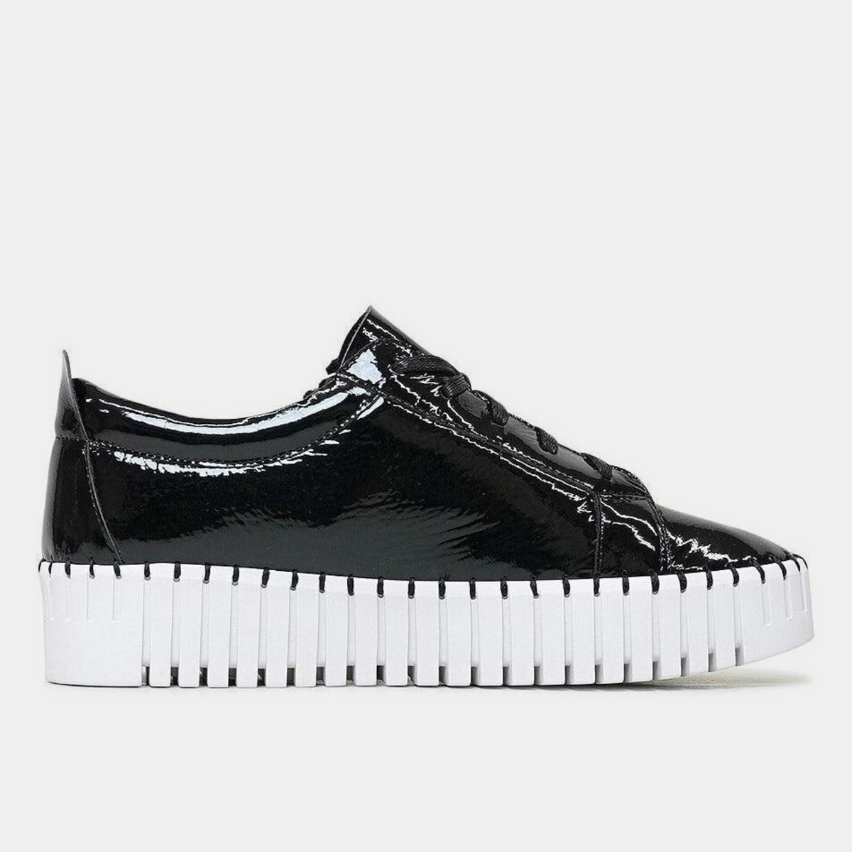 Bump Black Patent Leather Sneakers - Shouz