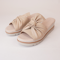 Wolin Camel/ Ivory Sole Leather Sandals