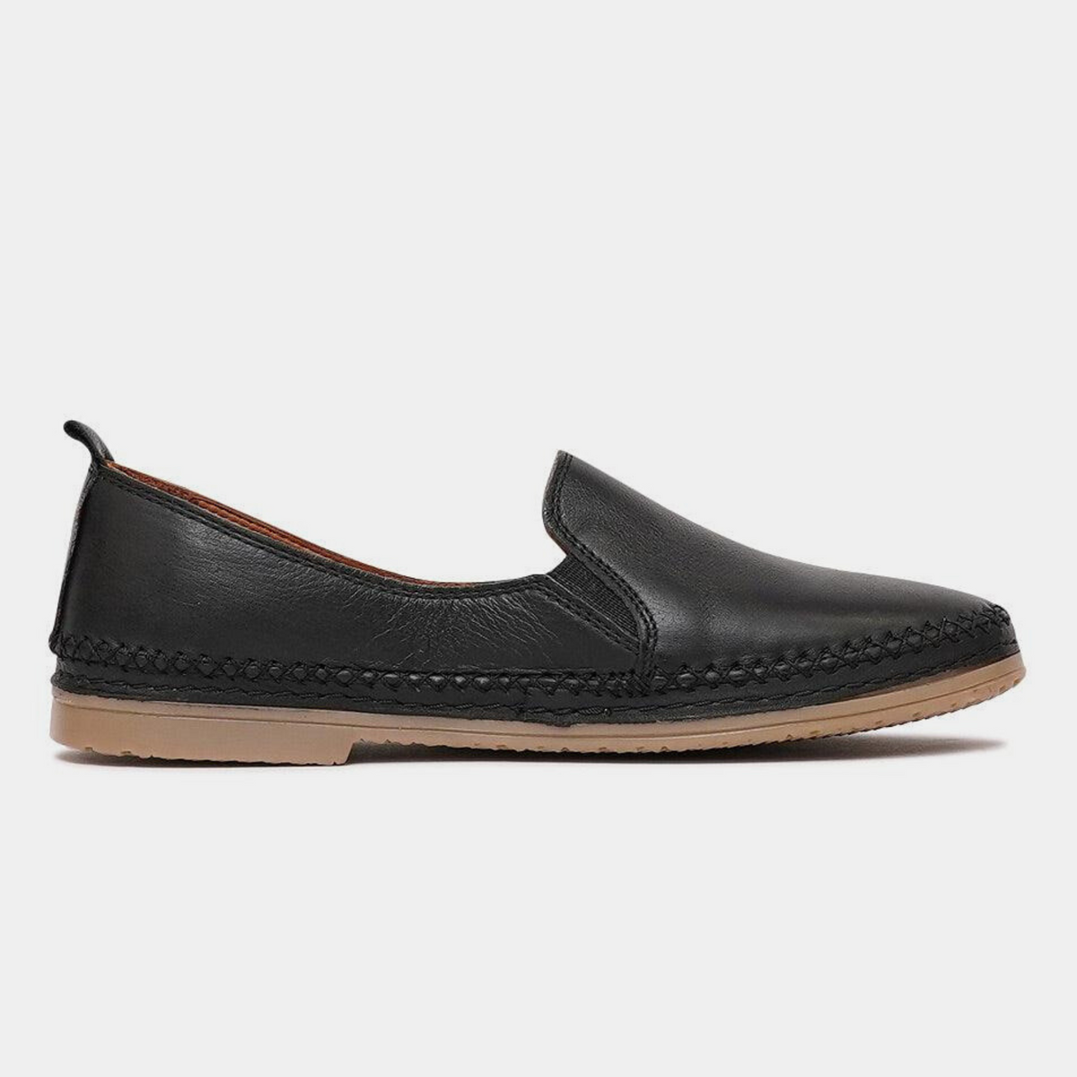 Siarra Black Leather Flats - SALA | Shouz