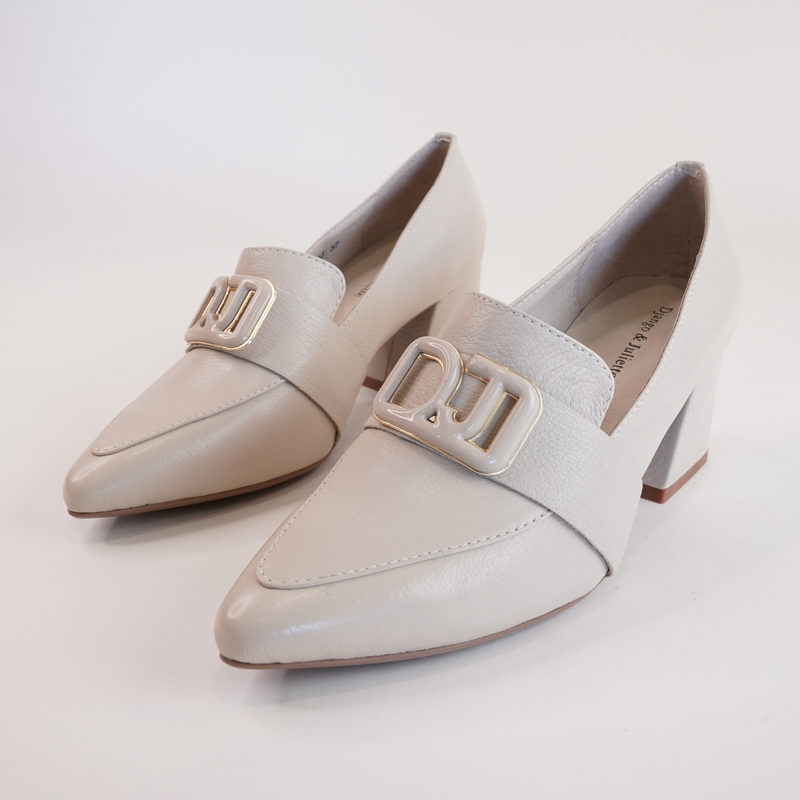 Moseles Vanilla Leather Heeled Loafers