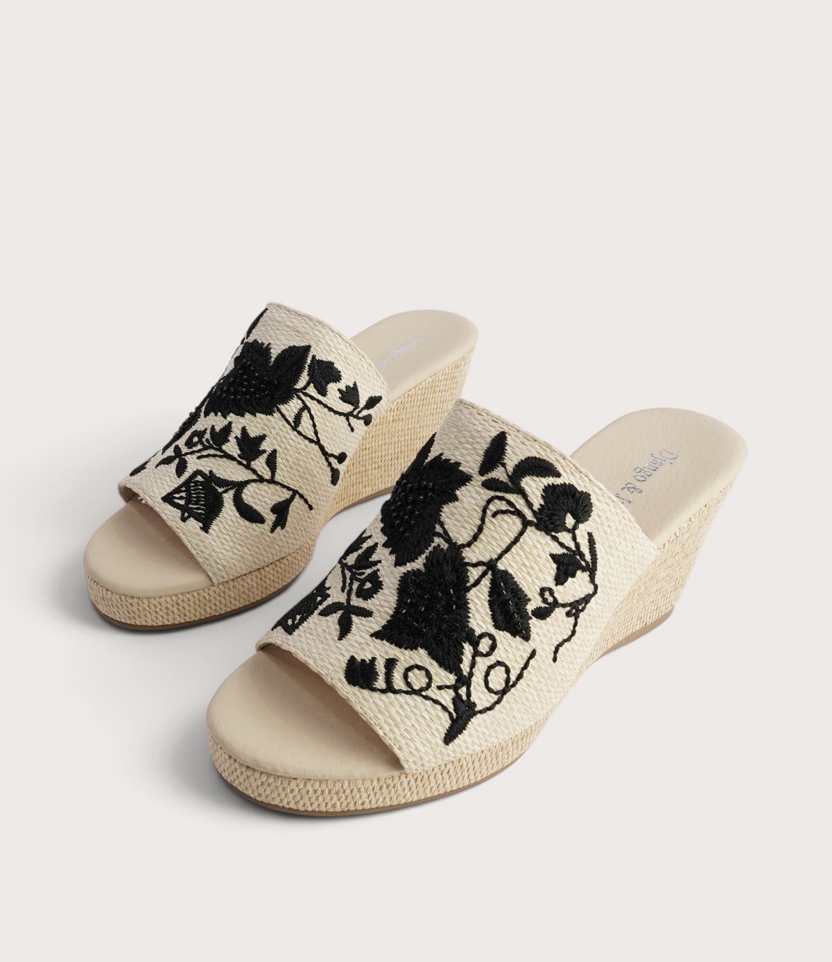 Pixiel Natural/ Black Espadrille Wedges