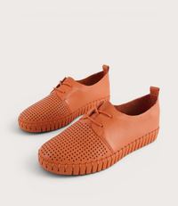 Huston Orange/ Orange Sole Leather Sneakers