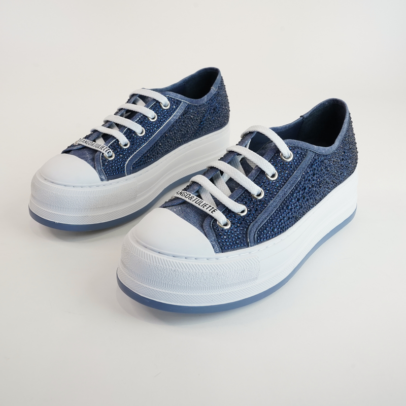 Gillers Blue Distress Denim/ Jewel Sneakers