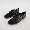 Aksel Black Leather Lace Up Flats