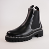 Dodge Black Leather Ankle Boots