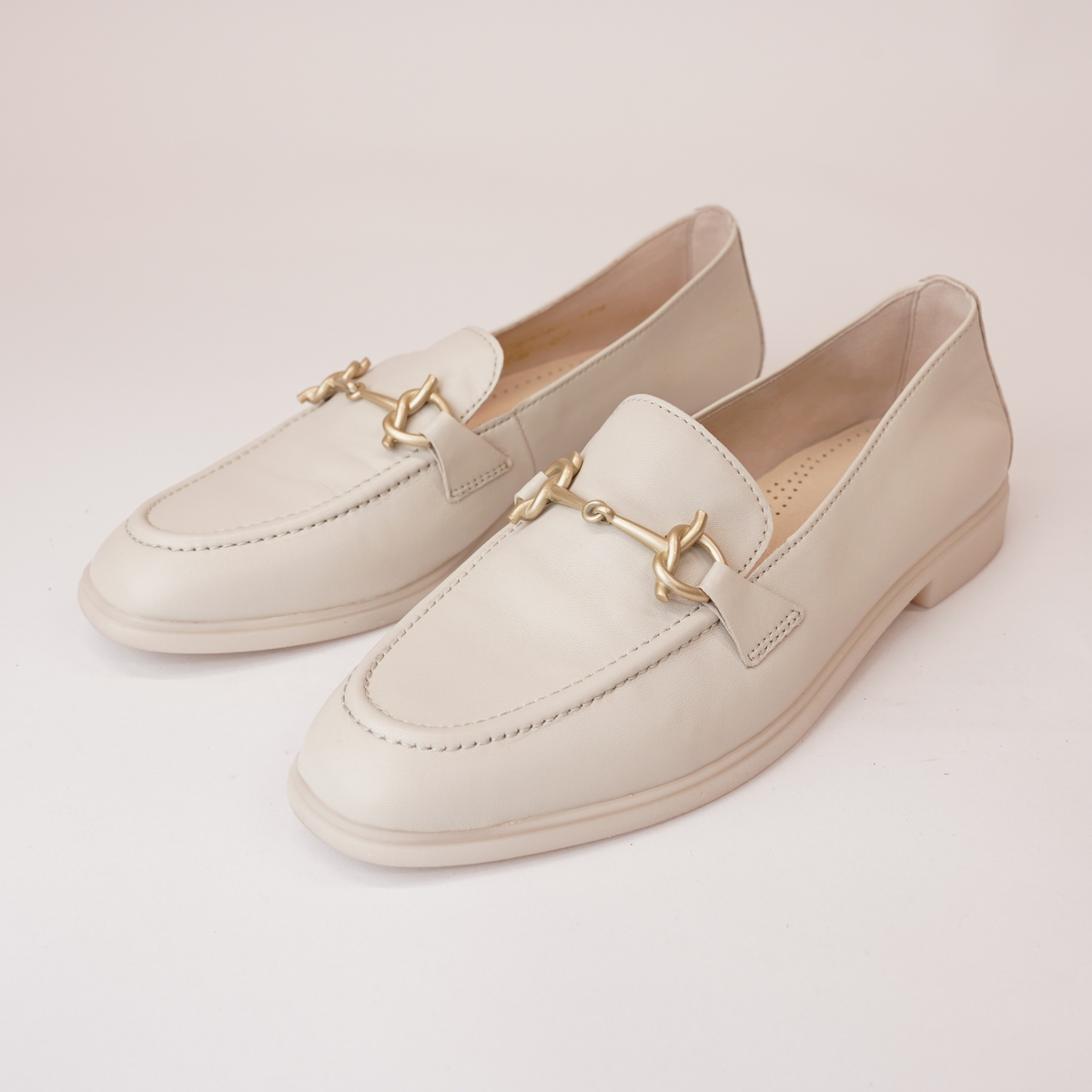 Lana Cream Leather Loafers