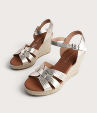 Sophia Doya Champagne Leather Espadrille Wedges