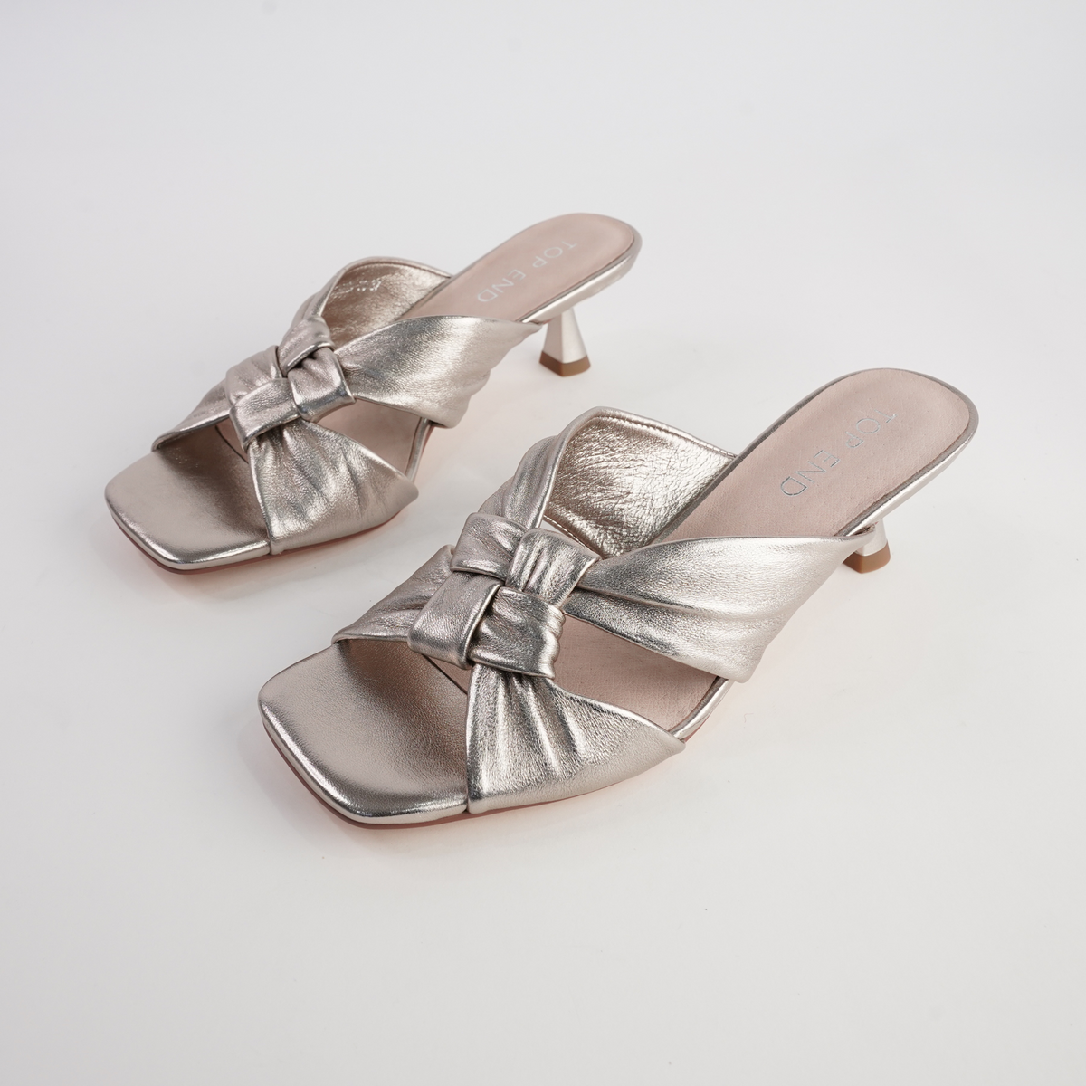 Kineta Platino Leather Heels - TOP END | Shouz
