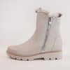 Dlinga Vanilla/ White Leopard Fur Leather Boots