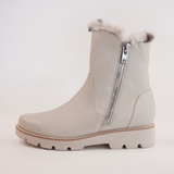 Dlinga Vanilla/ White Leopard Fur Leather Boots - DJANGO AND JULIETTE | Shouz