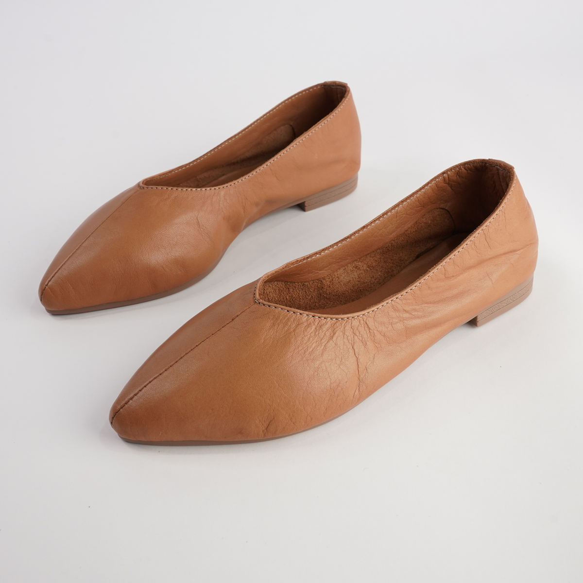 Celeste Coconut Leather Ballet Flats
