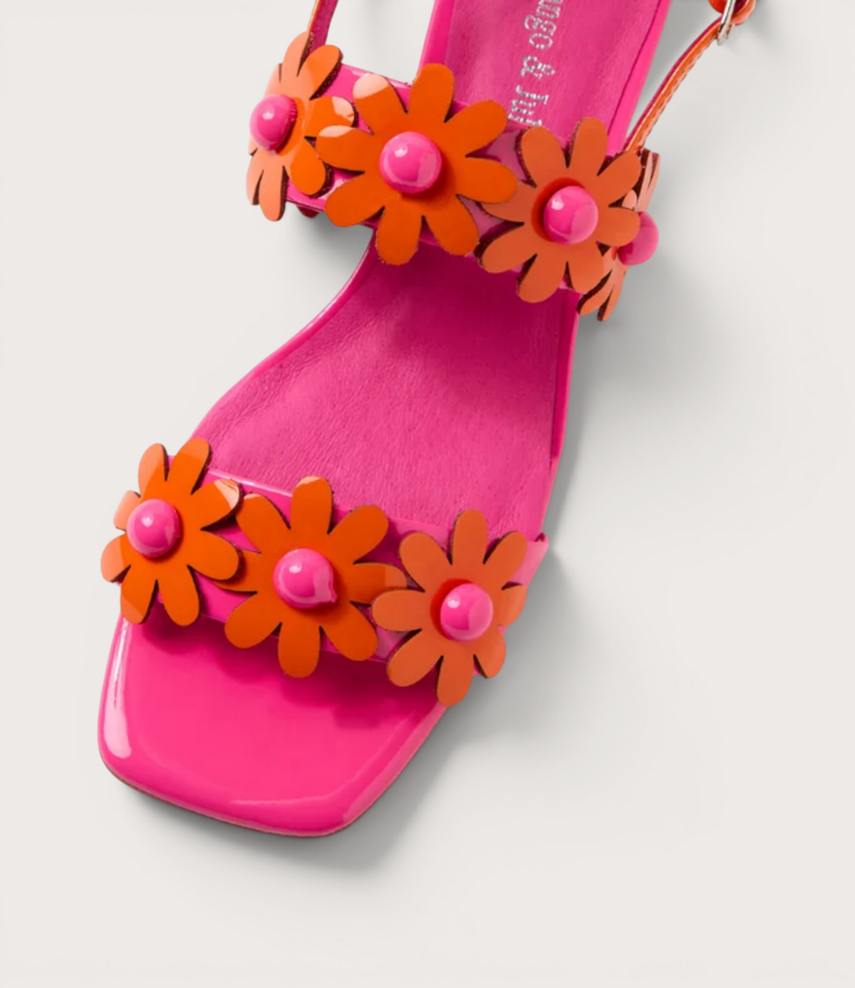 Hatsyl Fuschia/Orange Patent Heels